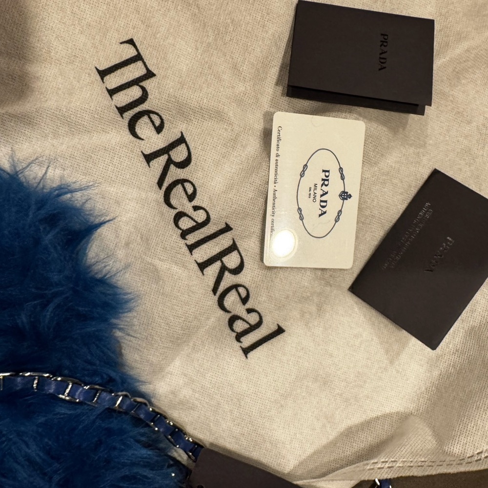 Prada Vibrant Blue Fur Shoulder Bag